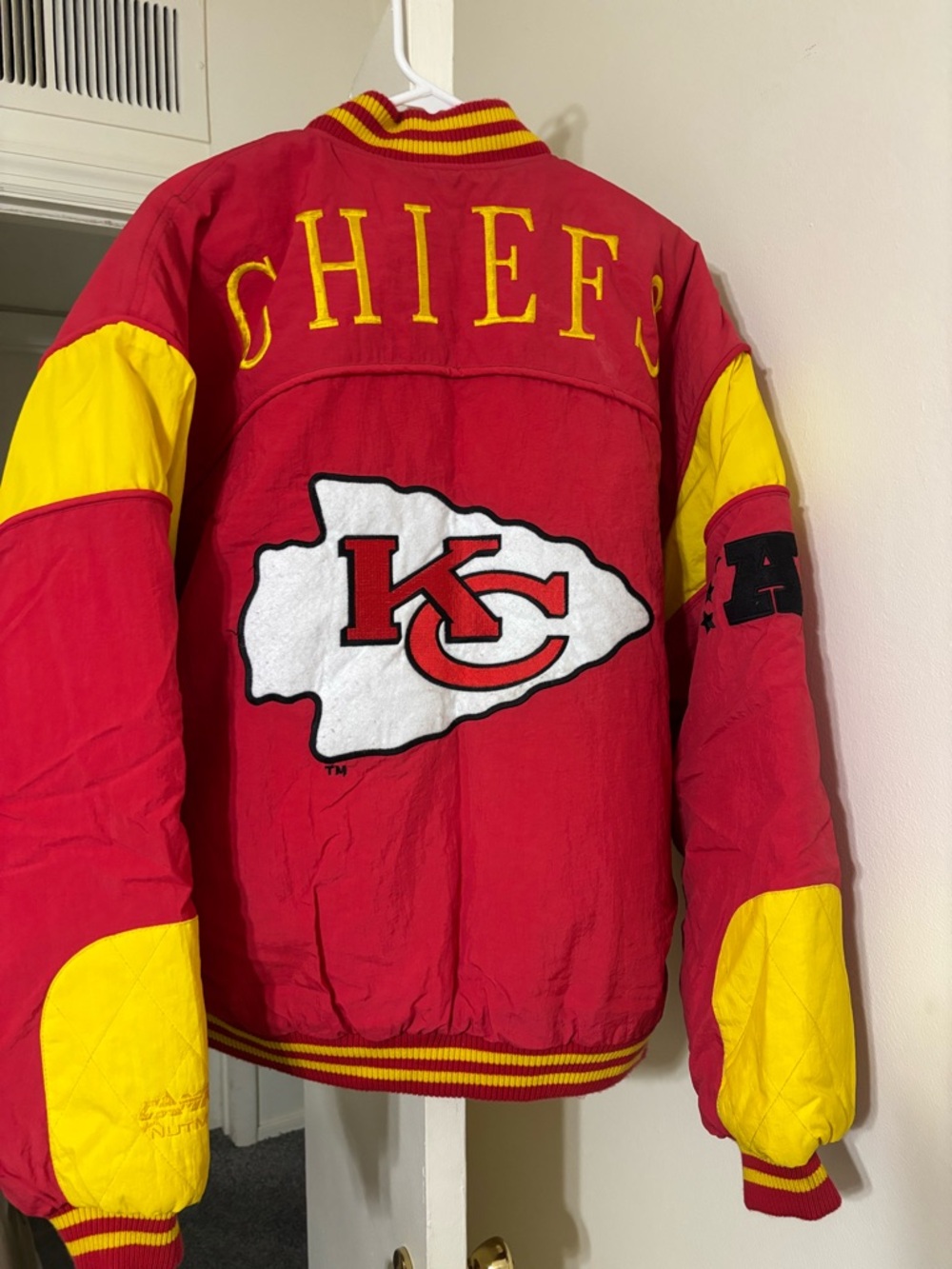 Kansas City Chiefs Red & Yellow Varsity Jacket - Picture 2 of 6